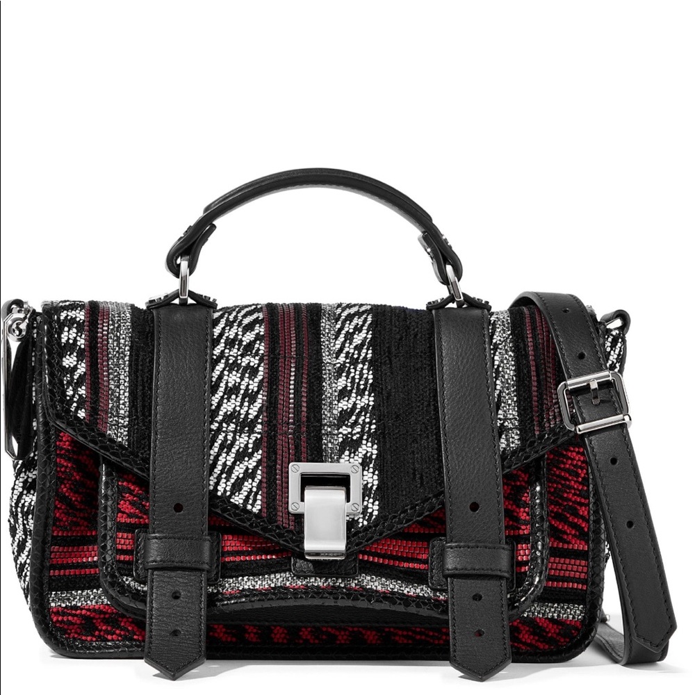 PROENZA SCHOULER PS1+Tiny crochet-knit leather bag